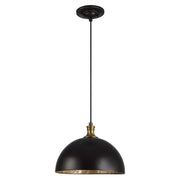 Uttermost Placuna Pacific Bronze Metal Dome With Antique Brass Accents Pendant Light