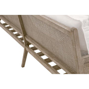 Essentials For Living Leone 84” Settee ~ LiveSmart Peyton-Pearl With Natural Gray Oak