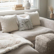 Anaya Home Cozy Cotton White Boucle Euro Pillow 26x26 With Down Insert