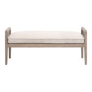 Essentials For Living Leone Bench ~ LiveSmart Gellar-Linen With Natural Gray Oak