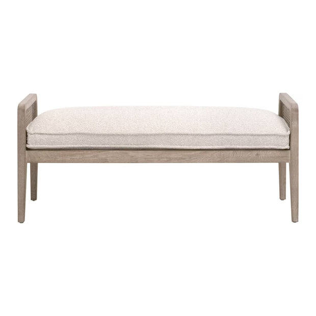 Essentials For Living Leone Bench ~ LiveSmart Gellar-Linen With Natural Gray Oak