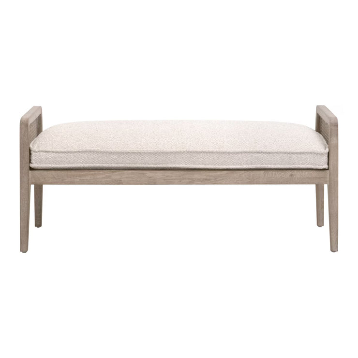 Essentials For Living Leone Bench ~ LiveSmart Gellar-Linen With Natural Gray Oak