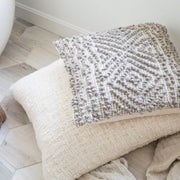 Anaya Home Cozy Cotton White Boucle Euro Pillow 26x26 With Down Insert