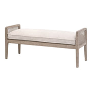 Essentials For Living Leone Bench ~ LiveSmart Gellar-Linen With Natural Gray Oak