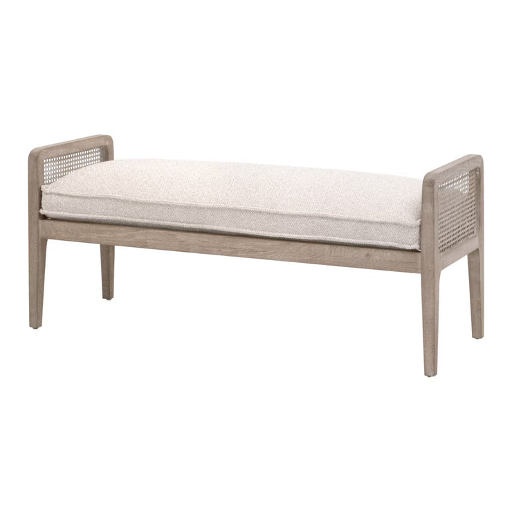 Essentials For Living Leone Bench ~ LiveSmart Gellar-Linen With Natural Gray Oak