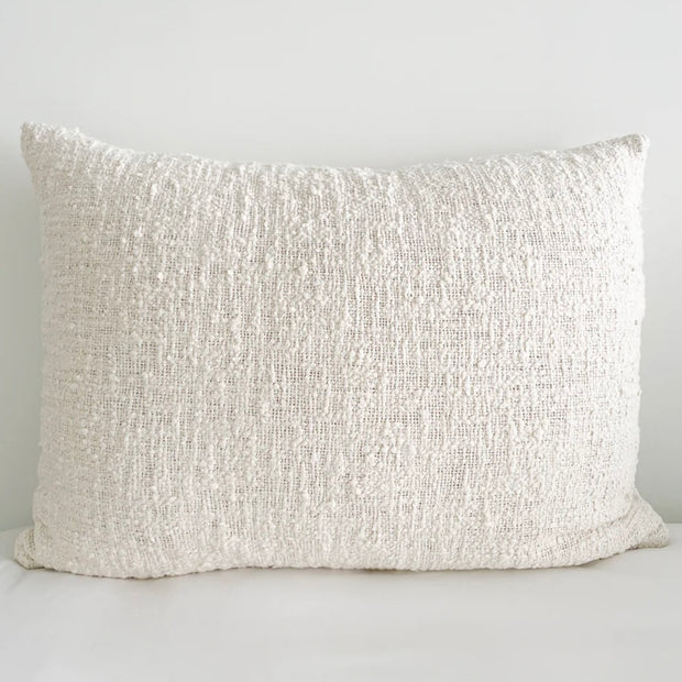 Anaya Home Cozy Cotton White Boucle Dutch Euro Pillow 28x36 With Down Insert