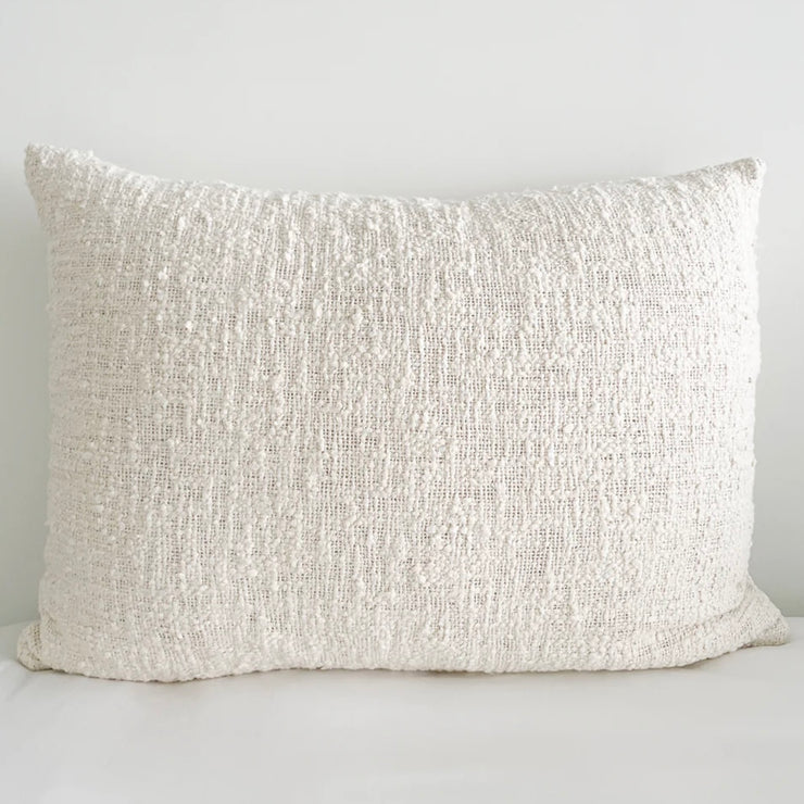 Anaya Home Cozy Cotton White Boucle Dutch Euro Pillow 28x36 With Down Insert
