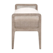 Essentials For Living Leone Bench ~ LiveSmart Gellar-Linen With Natural Gray Oak