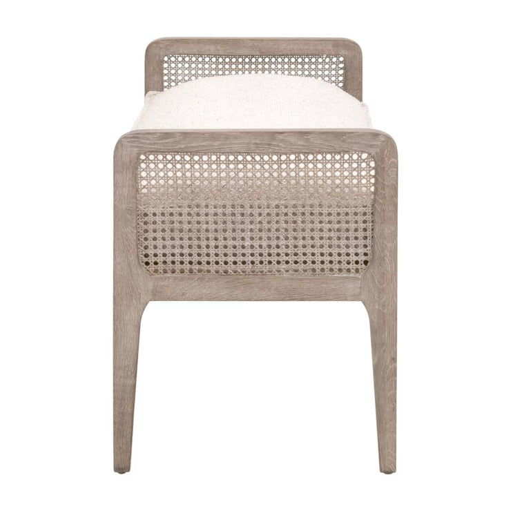 Essentials For Living Leone Bench ~ LiveSmart Gellar-Linen With Natural Gray Oak