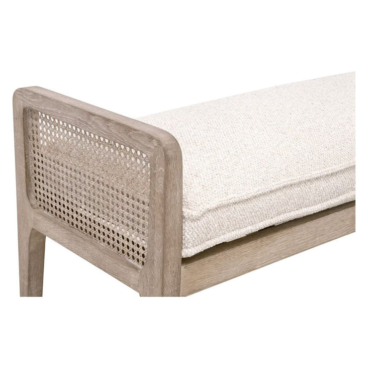 Essentials For Living Leone Bench ~ LiveSmart Gellar-Linen With Natural Gray Oak