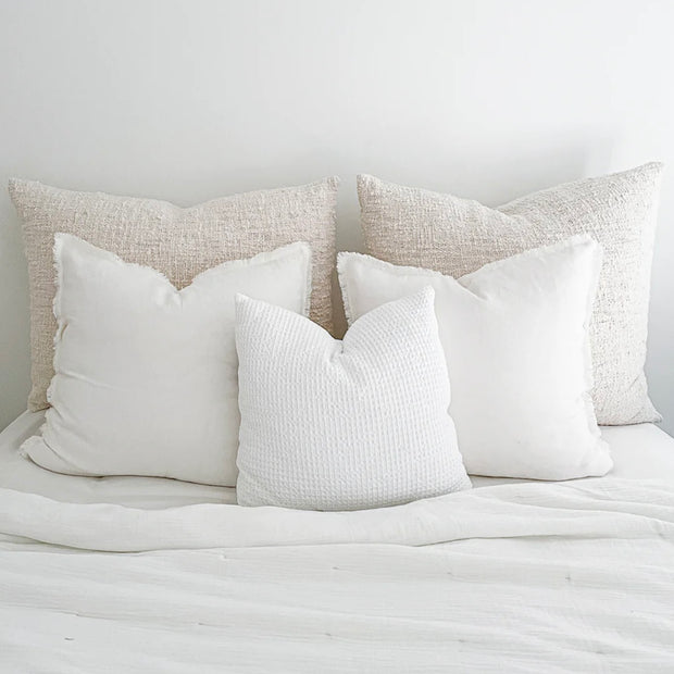 Anaya Home Cozy Cotton White Boucle Dutch Euro Pillow 28x36 With Down Insert