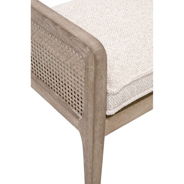 Essentials For Living Leone Bench ~ LiveSmart Gellar-Linen With Natural Gray Oak