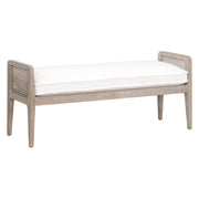 Essentials For Living Leone Bench ~ LiveSmart Peyton-Pearl With Natural Gray Oak