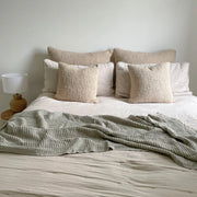 Anaya Home Cozy Cotton Beige Boucle Dutch Euro Pillow 28x36 With Down Insert