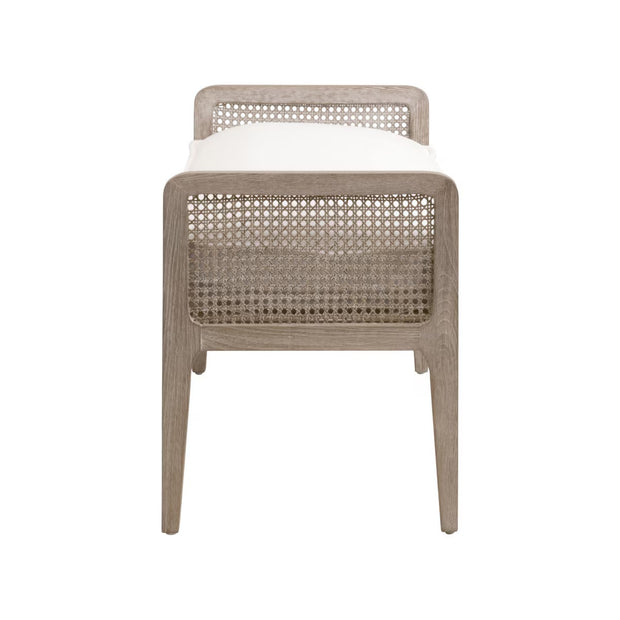Essentials For Living Leone Bench ~ LiveSmart Peyton-Pearl With Natural Gray Oak