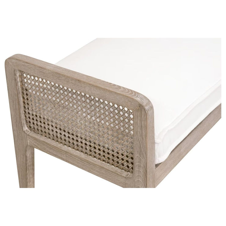 Essentials For Living Leone Bench ~ LiveSmart Peyton-Pearl With Natural Gray Oak