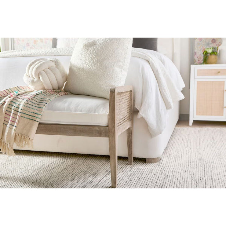 Essentials For Living Leone Bench ~ LiveSmart Peyton-Pearl With Natural Gray Oak