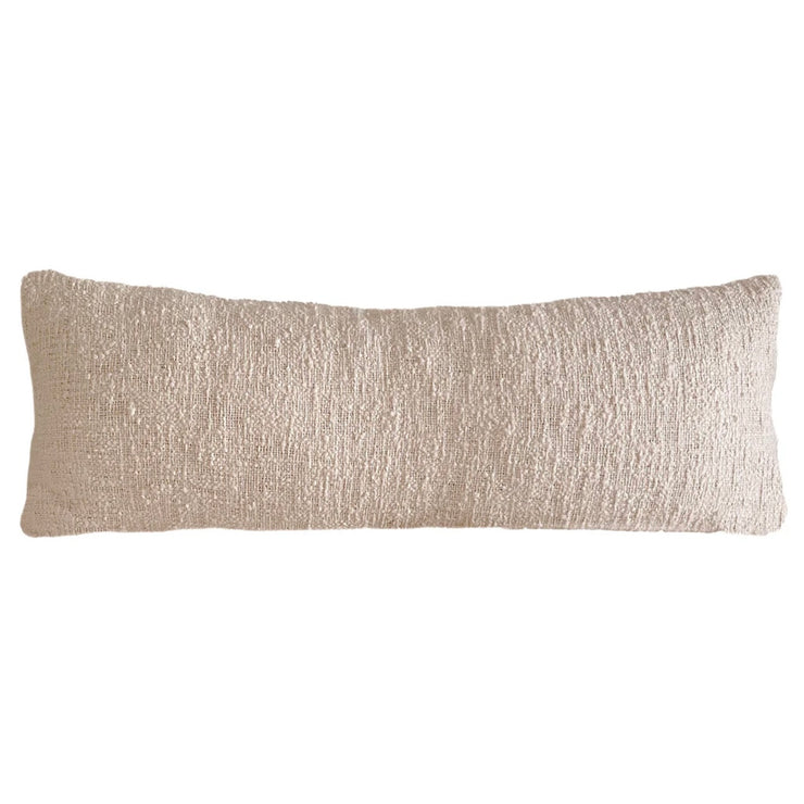 Anaya Home Cozy Cotton Beige Boucle Body Pillow With Down Alternative Insert