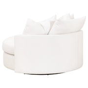Essentials For Living Lourne Grand Swivel Sofa Chair ~ LiveSmart Boucle-Snow