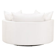 Essentials For Living Lourne Grand Swivel Sofa Chair ~ LiveSmart Boucle-Snow