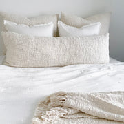 Anaya Home Cozy Cotton White Boucle Body Pillow With Down Alternative Insert