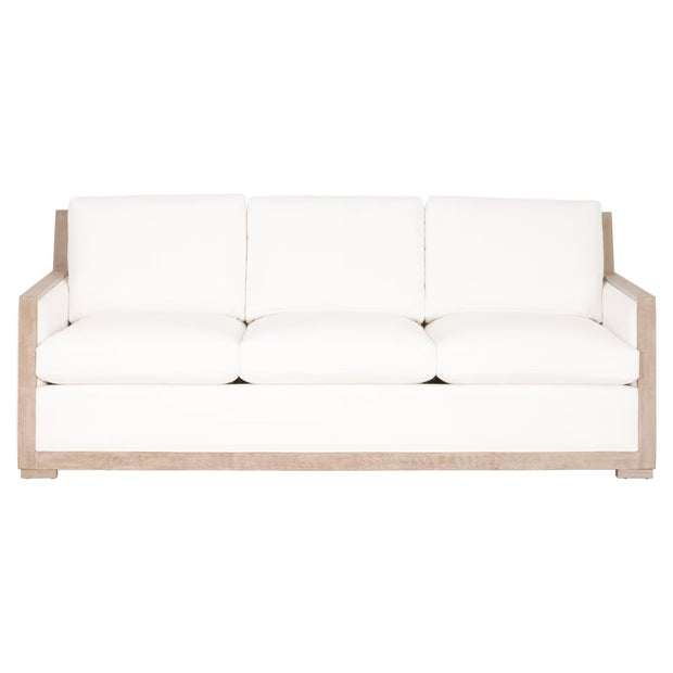 Essentials For Living Manhattan 85” Wood Trim Sofa ~ LiveSmart Peyton-Pearl