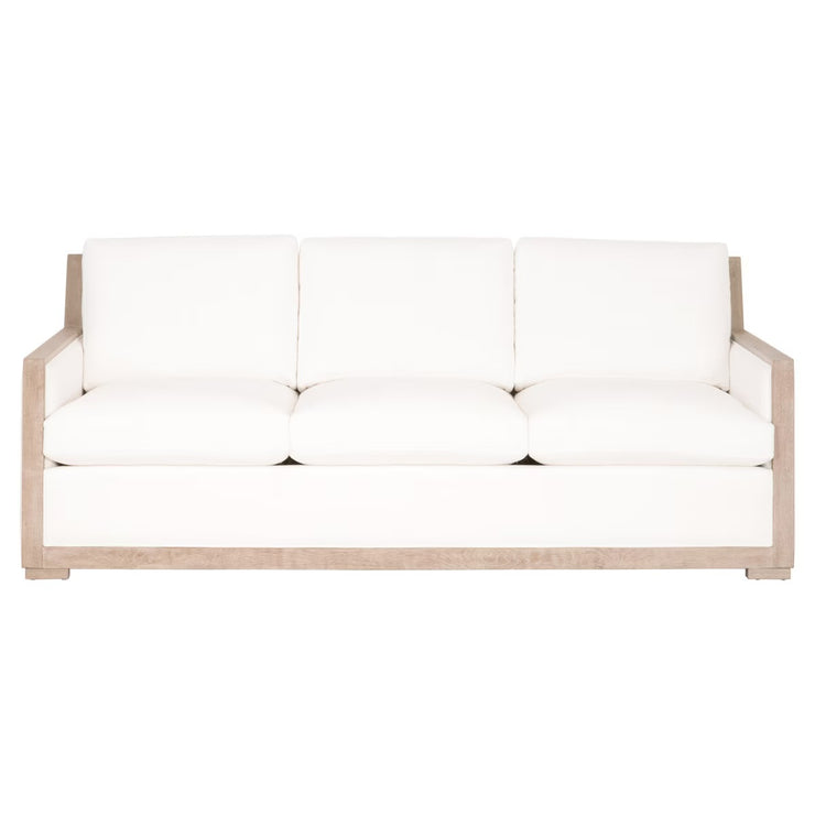 Essentials For Living Manhattan 85” Wood Trim Sofa ~ LiveSmart Peyton-Pearl