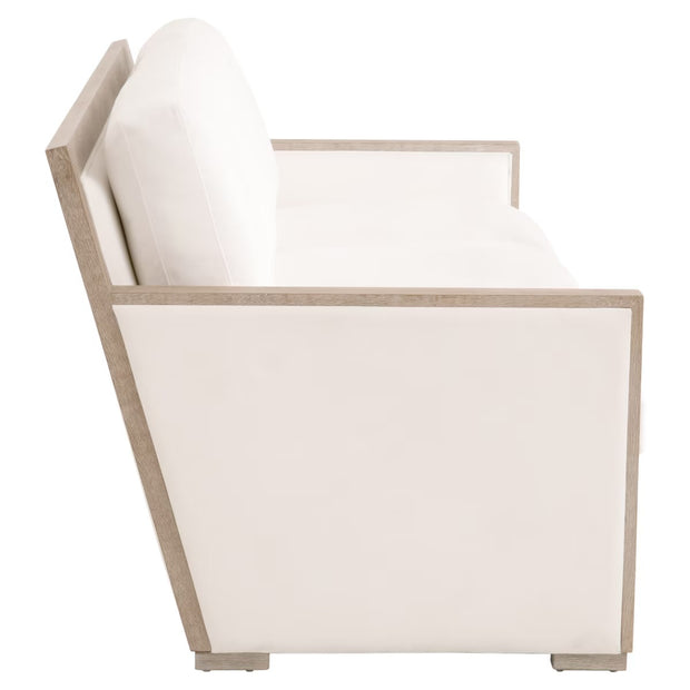 Essentials For Living Manhattan 85” Wood Trim Sofa ~ LiveSmart Peyton-Pearl