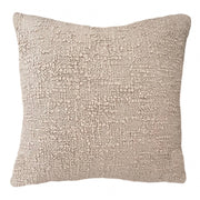 Anaya Home Cozy Cotton Beige Boucle Pillow 20x20 With Down Insert
