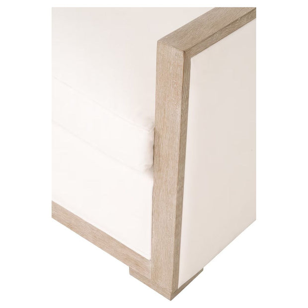 Essentials For Living Manhattan 85” Wood Trim Sofa ~ LiveSmart Peyton-Pearl