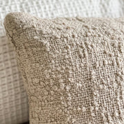 Anaya Home Cozy Cotton Beige Boucle Pillow 20x20 With Down Insert