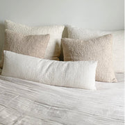 Anaya Home Cozy Cotton Beige Boucle Pillow 20x20 With Down Insert