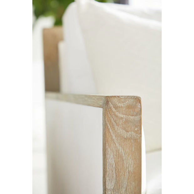 Essentials For Living Manhattan 85” Wood Trim Sofa ~ LiveSmart Peyton-Pearl