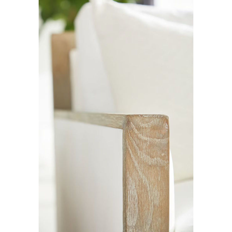 Essentials For Living Manhattan 85” Wood Trim Sofa ~ LiveSmart Peyton-Pearl