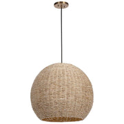 Uttermost Seagrass Dome Woven Seagrass With Antique Brass Accents Pendant Light