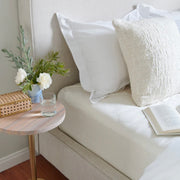 Anaya Home Cozy Cotton White Boucle Pillow 20x20 With Down Insert