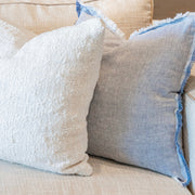 Anaya Home Cozy Cotton White Boucle Pillow 20x20 With Down Insert
