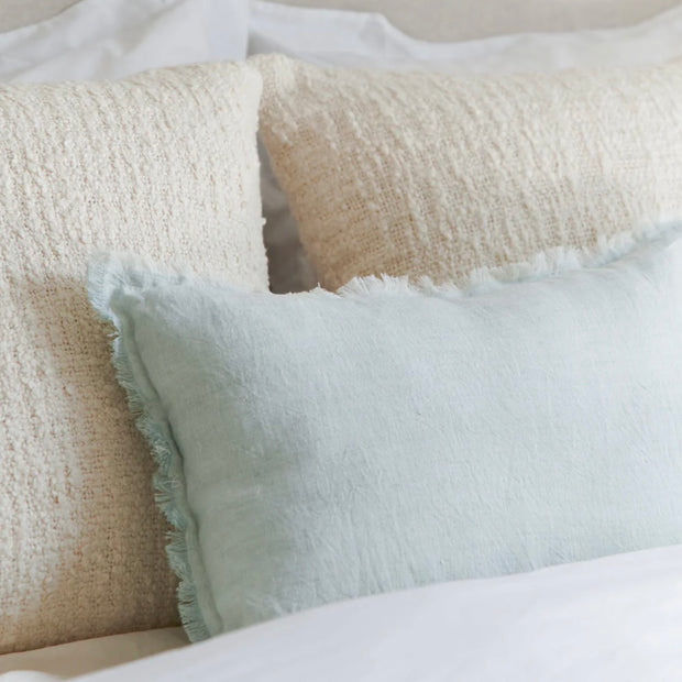 Anaya Home Cozy Cotton White Boucle Pillow 20x20 With Down Insert