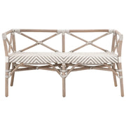 Essentials For Living Palisades Bench ~ Stone & White Synthetic Binding