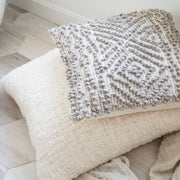 Anaya Home Cozy Cotton White Boucle Pillow 20x20 With Down Insert