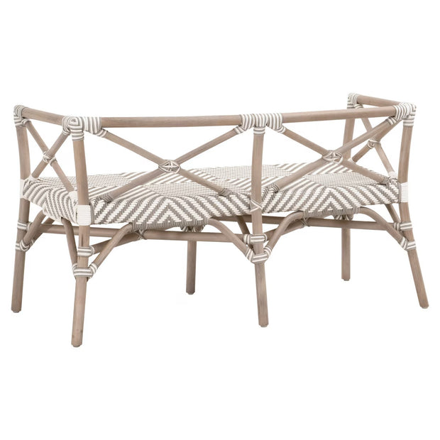 Essentials For Living Palisades Bench ~ Stone & White Synthetic Binding