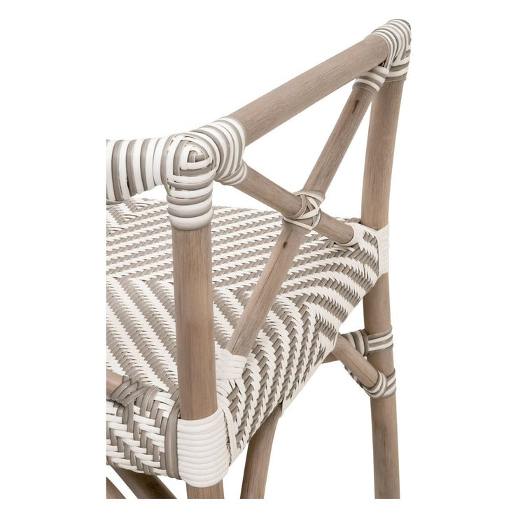 Essentials For Living Palisades Bench ~ Stone & White Synthetic Binding