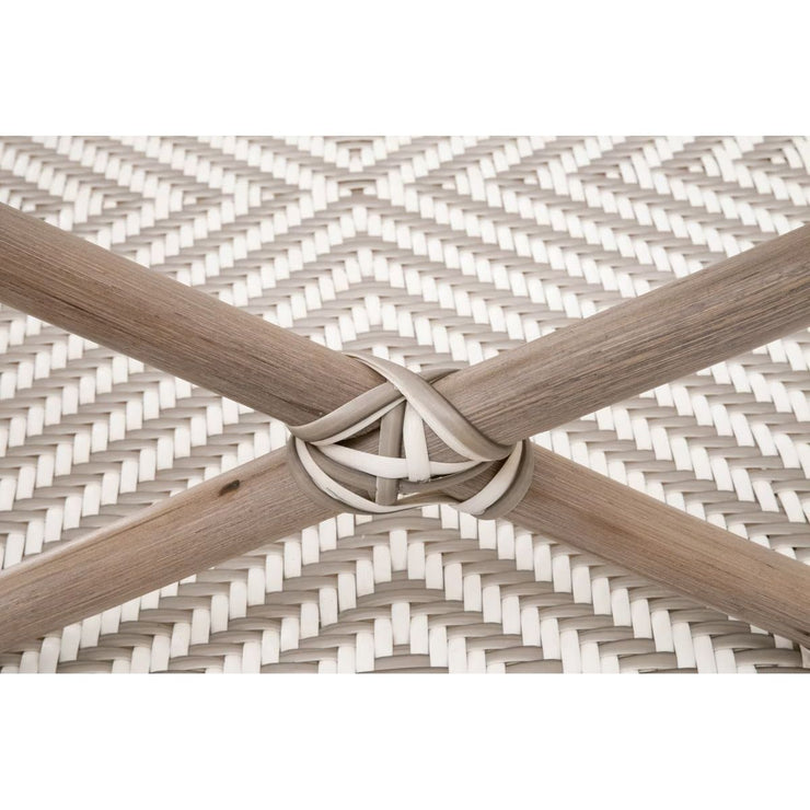 Essentials For Living Palisades Bench ~ Stone & White Synthetic Binding