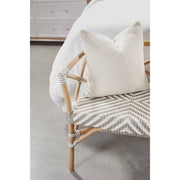 Essentials For Living Palisades Bench ~ Stone & White Synthetic Binding