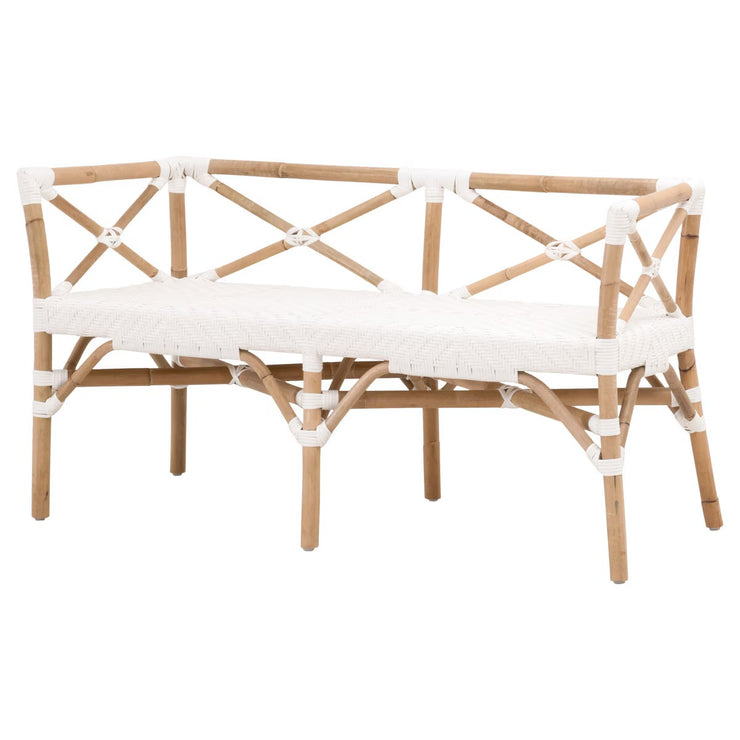 Essentials For Living Palisades Bench ~ White Synthetic Binding