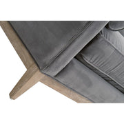 Essentials For Living Parker 86” Post Modern Sofa ~ Dark Dove Velvet, Natural Gray Oak