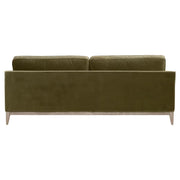 Essentials For Living Parker 86” Post Modern Sofa ~ Olive Velvet With Natural Gray Oak
