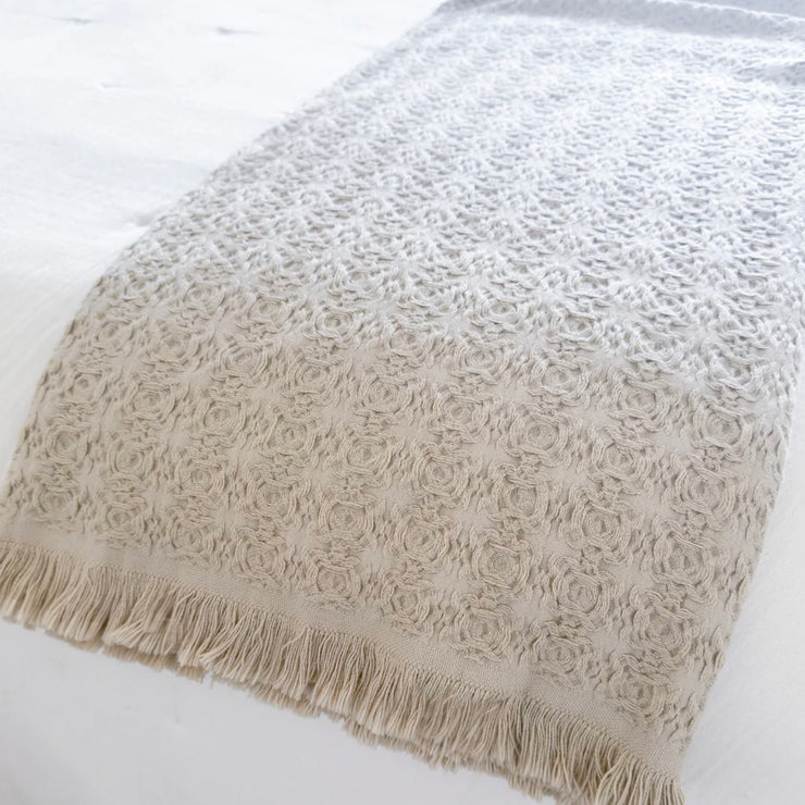 Anaya Home Blissful Bamboo Beige Jacquard Throw