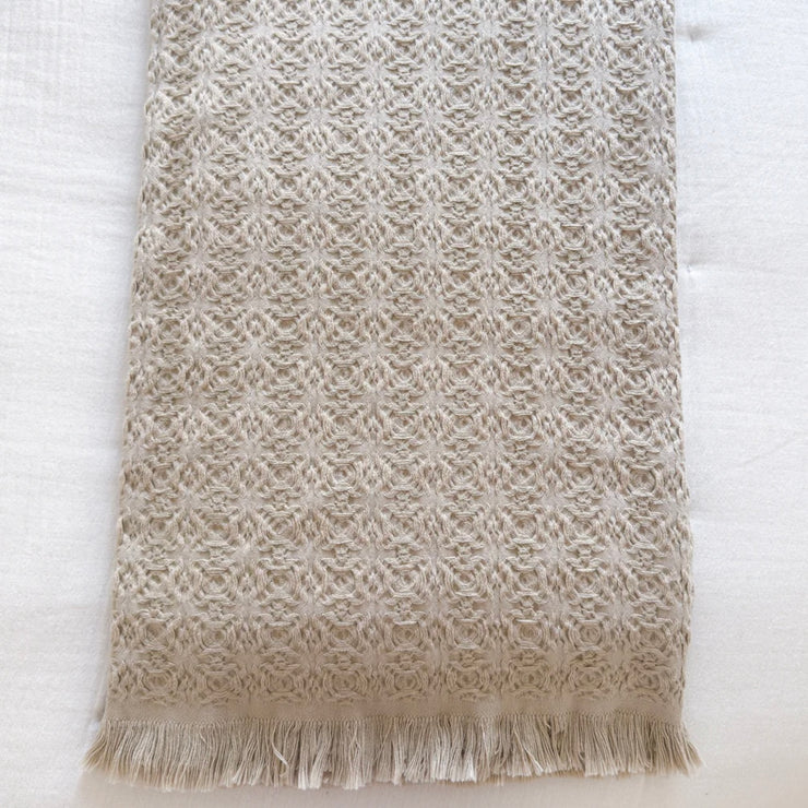 Anaya Home Blissful Bamboo Beige Jacquard Throw