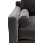 Essentials For Living Parker Post Modern Sofa Chair ~ Dark Dove Velvet With Natural Gray Oak